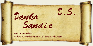 Danko Sandić vizit kartica